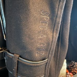 Affliction Dark Gray Pea Coat with Buckle Detail